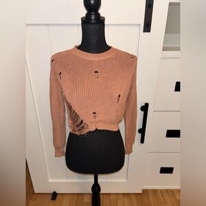 Fashion Nova | Distressed Cropped Sweater - Size S